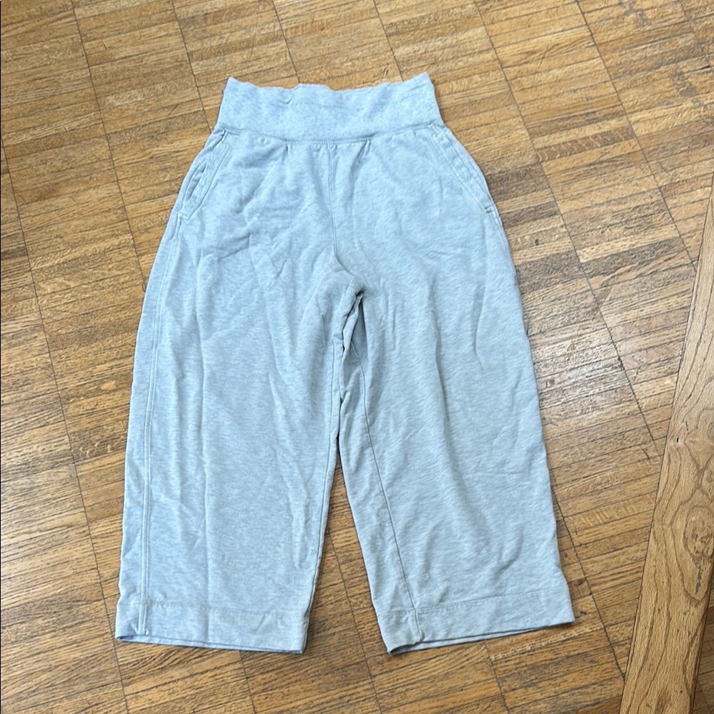 Athleta Light Gray Wide-Leg Sweatpants